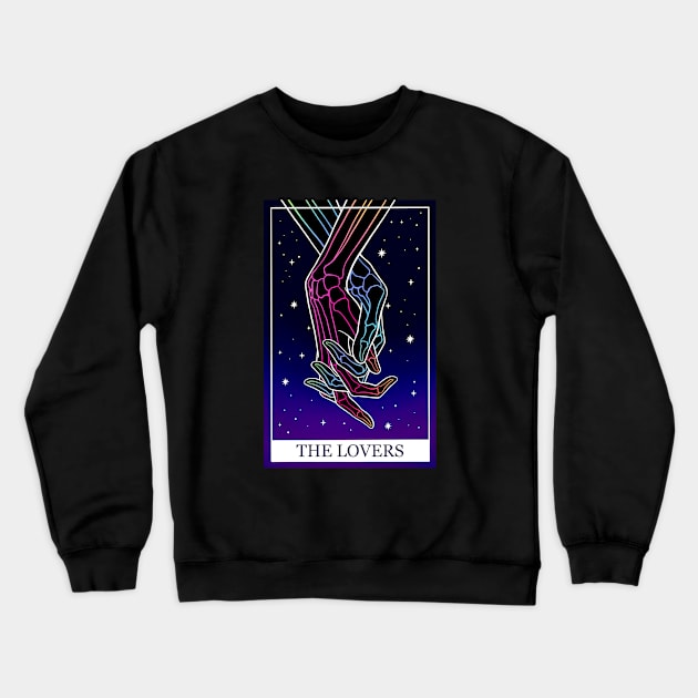 Modern Tarot card The Lovers Crewneck Sweatshirt by OccultOmaStore